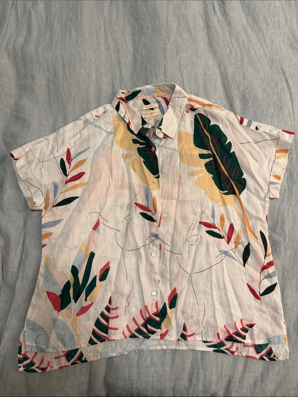Cynthia Rowley Lightweight Linen Button-Up Shirt